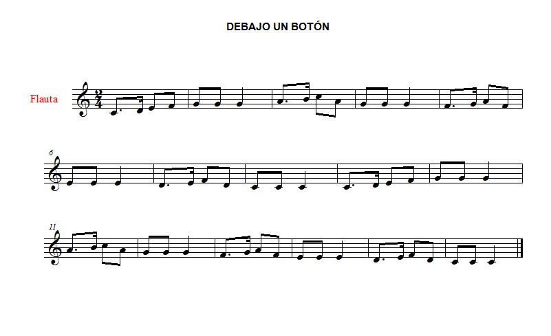 partitura debajo un bot&oacute;n